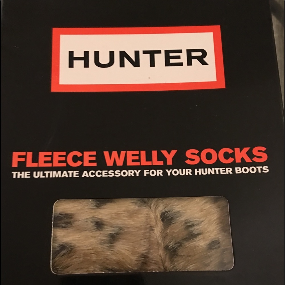 Hunter Leopard Cuff Welly Sock